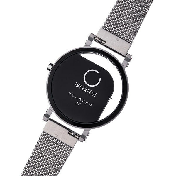 IMPERFECT ANGLE Silver Black with Mesh Strap 40mm