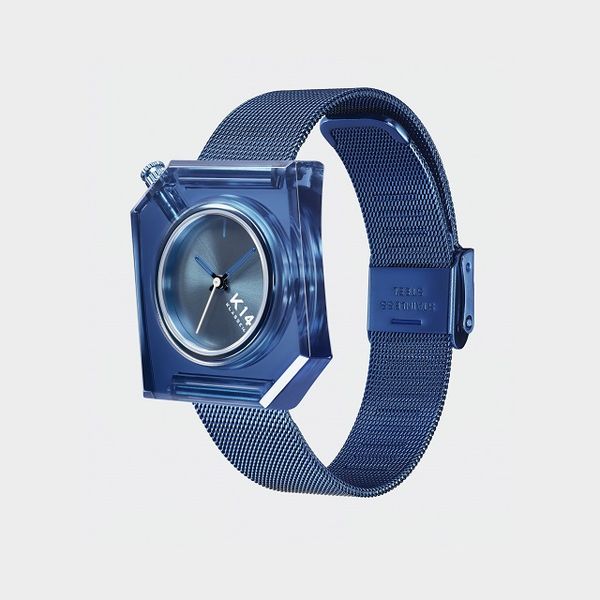 K14 IRREGULARLY SQUARE Blue with Mesh Strap 34mm