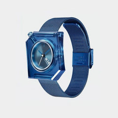 K14 IRREGULARLY SQUARE Blue with Mesh Strap 34mm