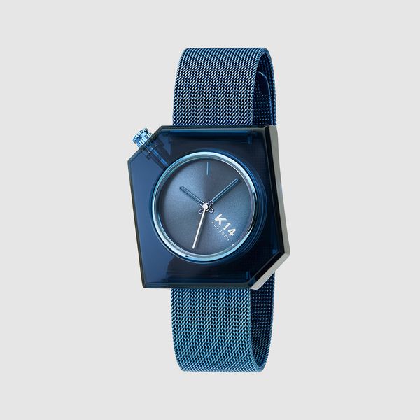 K14 IRREGULARLY SQUARE Blue with Mesh Strap 40mm