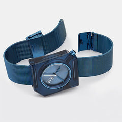 K14 IRREGULARLY SQUARE Blue with Mesh Strap 40mm
