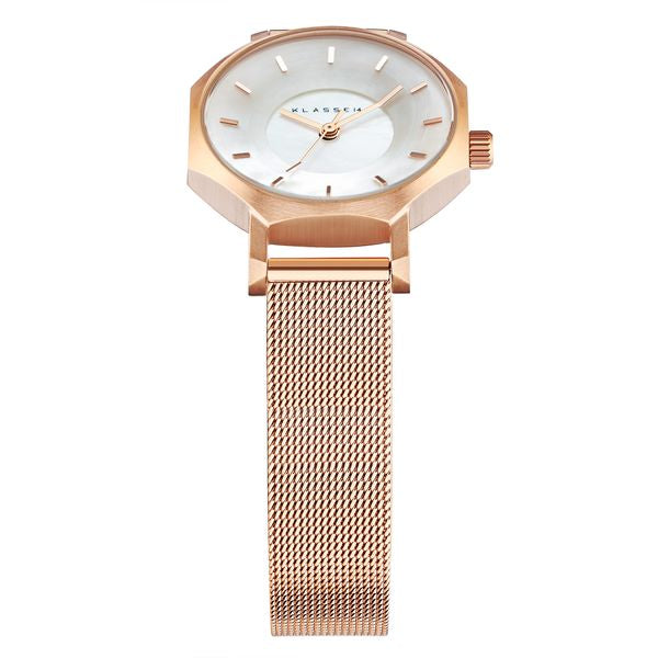 Volare OKTO MOP White with Mesh Strap 28mm