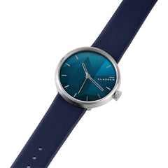 paradox Silver Case×Navy Leather Strap 40mm