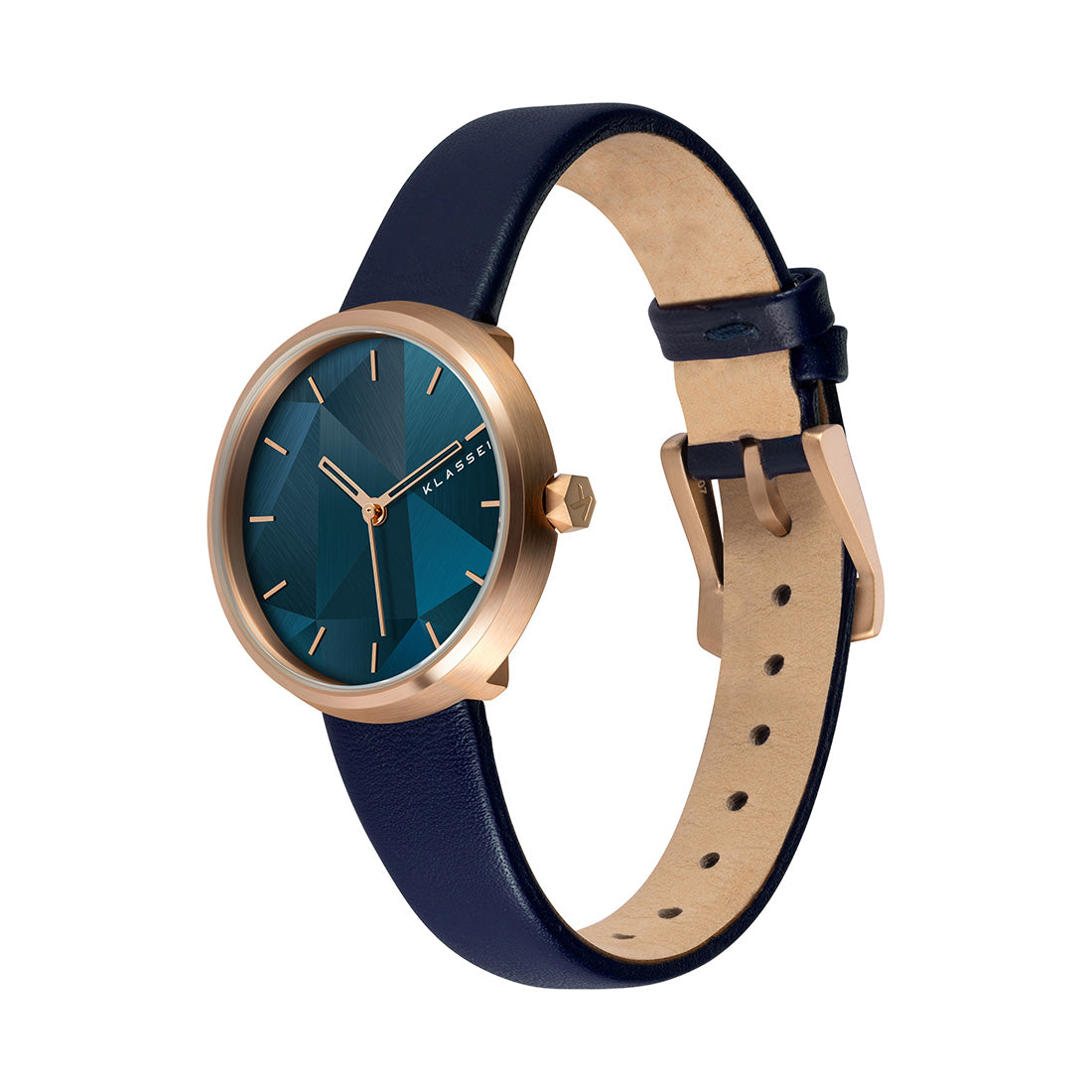 paradox RoseGold Case×Navy Leather Strap 32mm