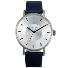 Volare Silver Blue Leather Strap 42mm