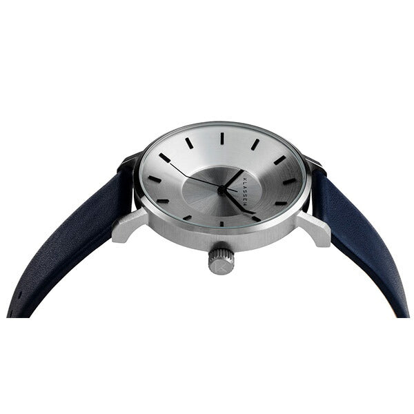 Volare Silver Blue Leather Strap 36mm