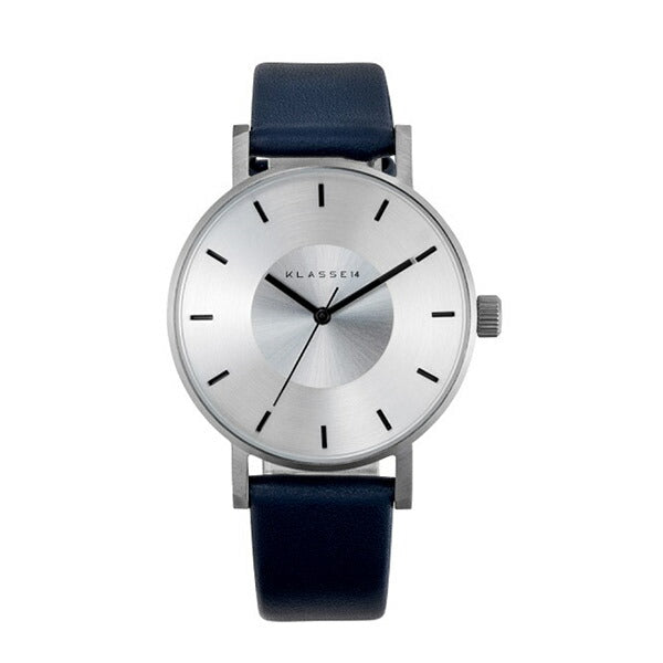 Volare Silver Blue Leather Strap 36mm