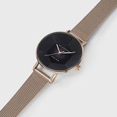 Volare Solar Darkness with Rose Gold Mesh Strap 34mm