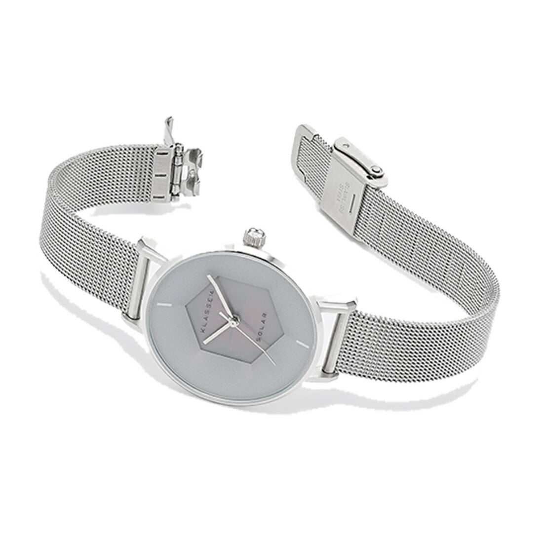 Volare Solar Silver Mesh Strap 34mm