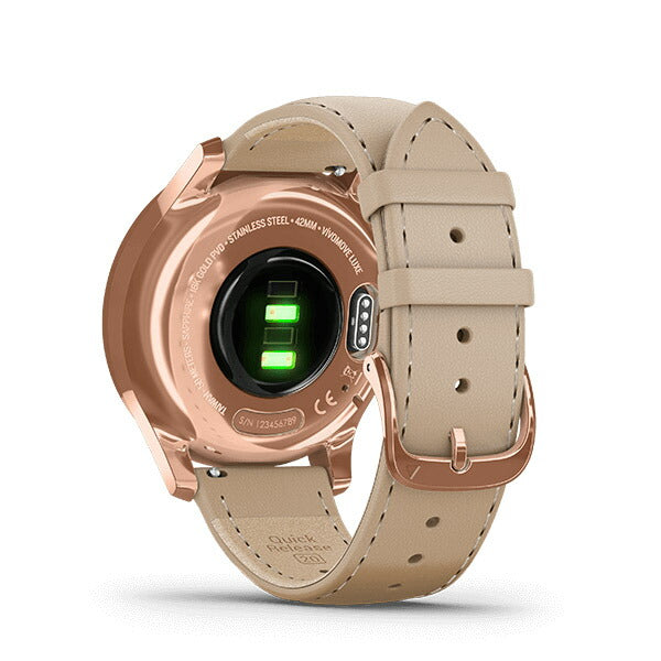 vivomove Luxe Light Sand Leather / 18K Rose Gold PVD 010-02241-71