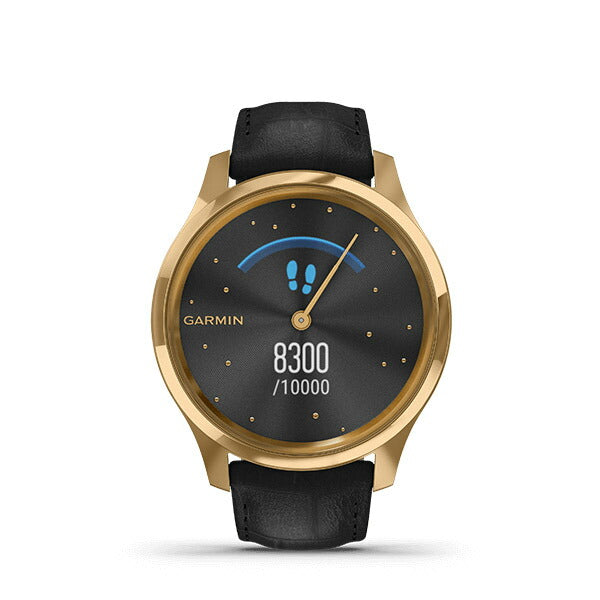 vivomove Luxe Black Embossed Leather / 24K Gold PVD 010-02241-72