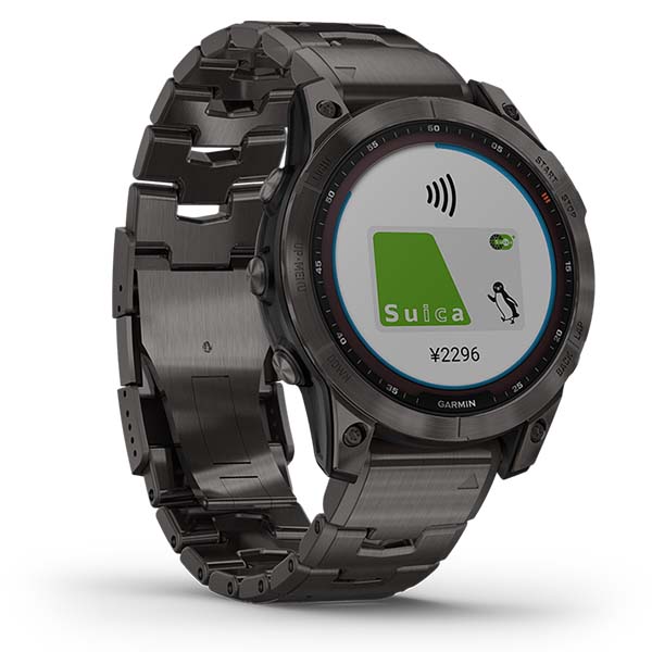 fenix 7 Sapphire Dual Power フェニックス サファイア デュアルパワー Ti Carbon Gray DLC / Carbon Gray DLC Vented Titanium Band 010-02540-48