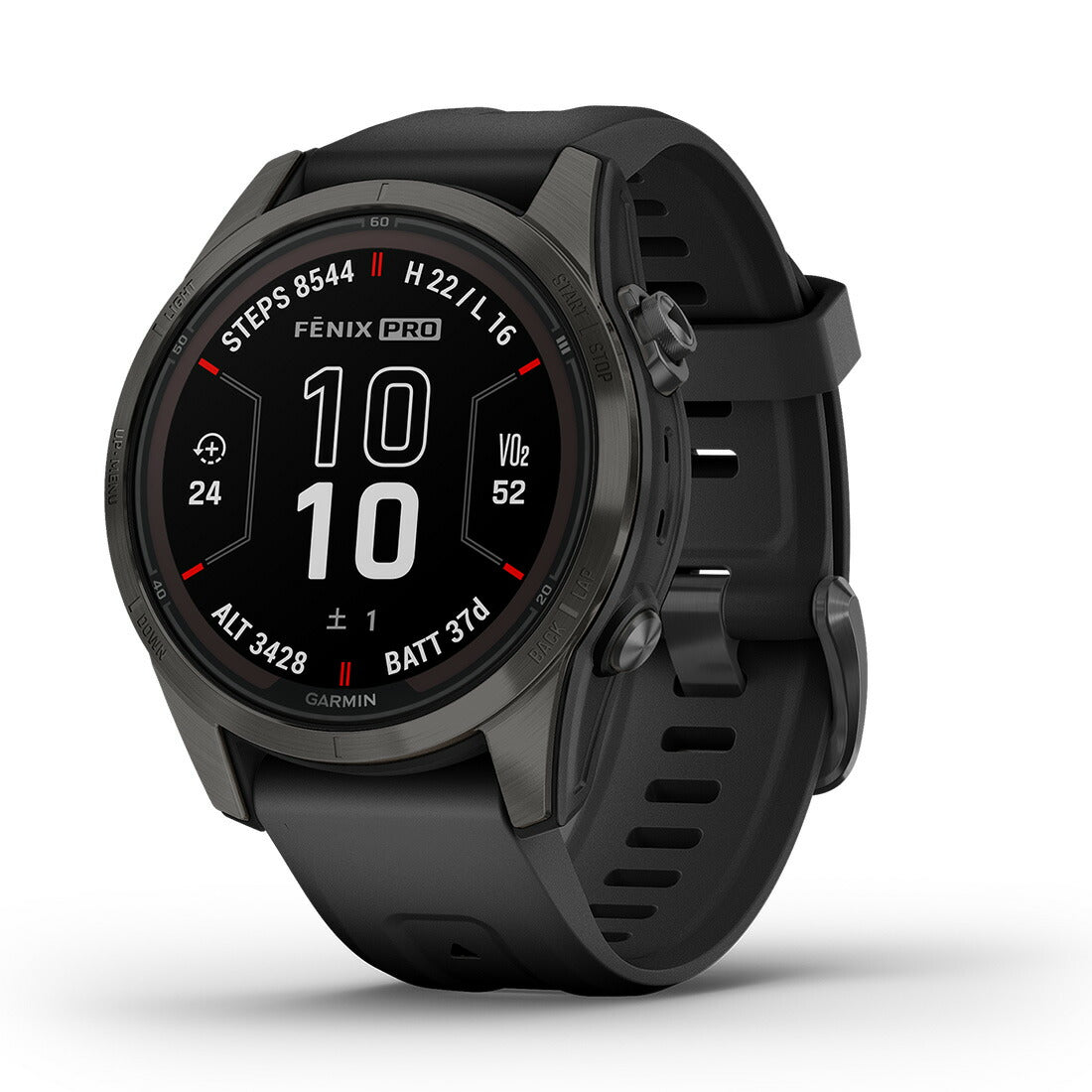 fenix 7S PRO Sapphire Dual Power Phoenix 7S Pro Carbon Gray Titanium with Black Band 010-02776-52