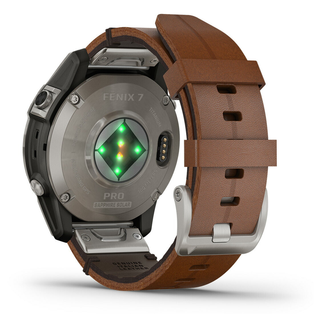fenix 7 PRO Sapphire Dual Power フェニックス7プロ Titanium with Chestnut Leather Band 010-02777-82