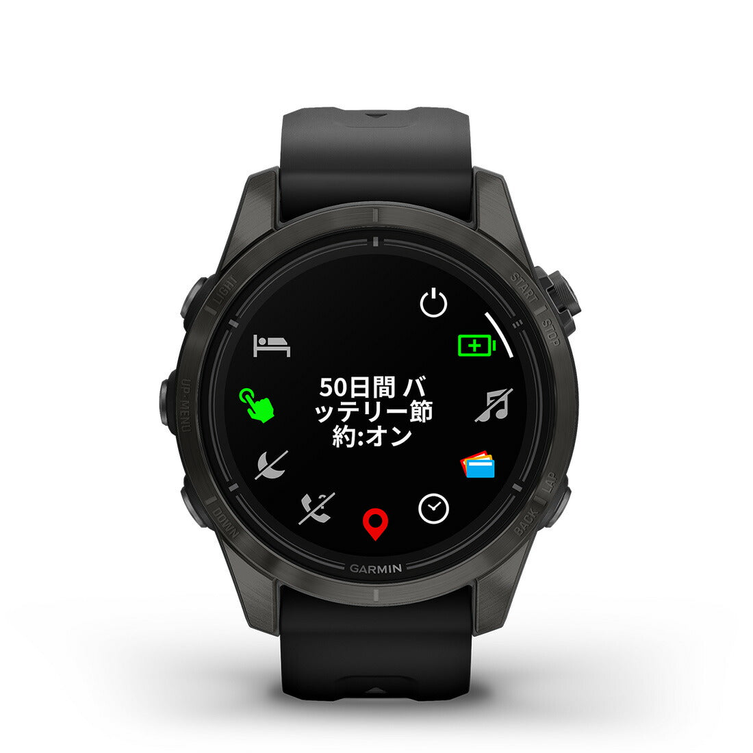 epix Pro (Gen 2) エピックスプロ 42mm, Sapphire, Carbon Gray DLC Titanium with Black Band 010-02802-36