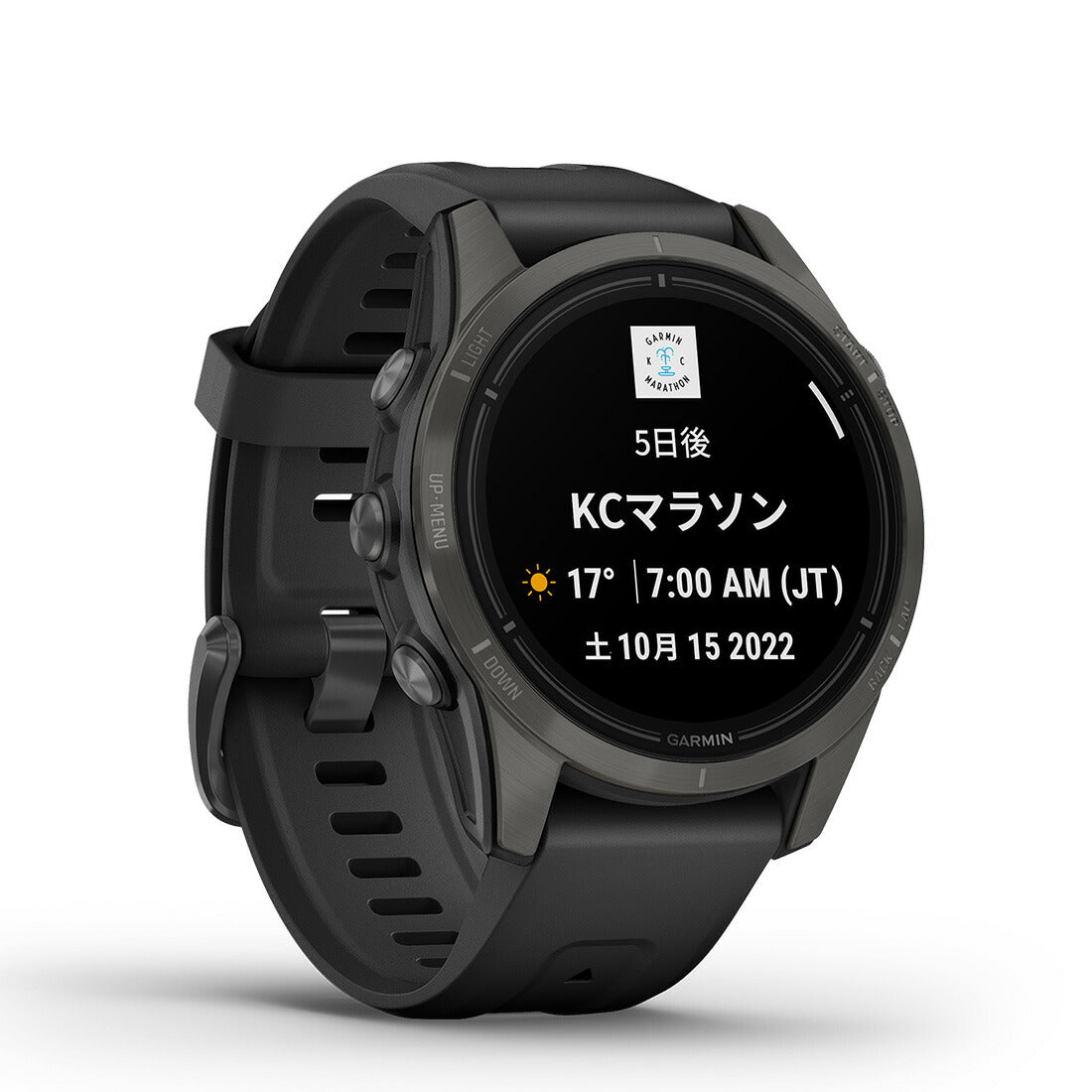 epix Pro (Gen 2) エピックスプロ 42mm, Sapphire, Carbon Gray DLC Titanium with Black Band 010-02802-36