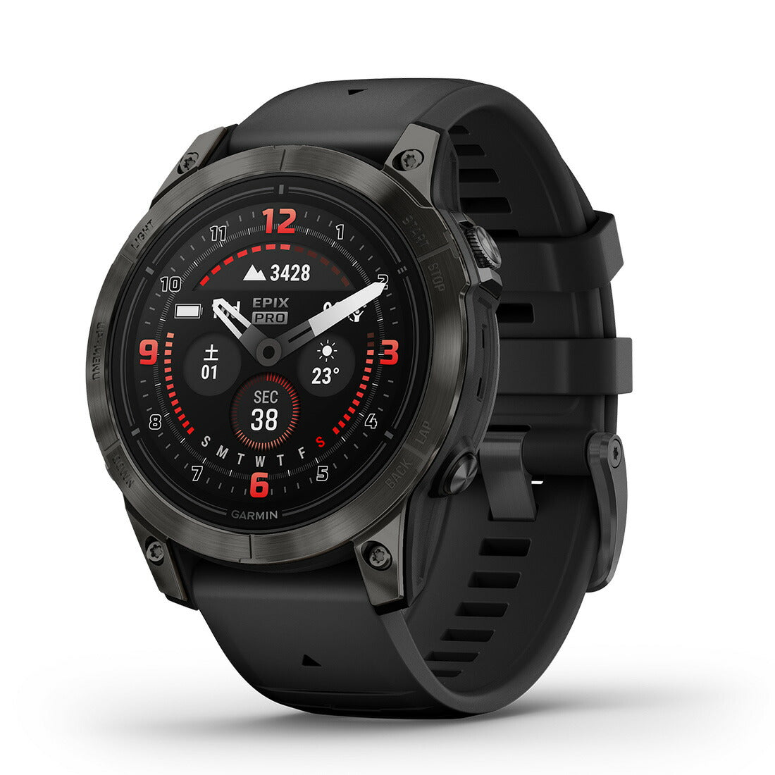 epix Pro (Gen 2) エピックスプロ 47mm, Sapphire, Carbon Gray DLC Titanium with Black Band 010-02803-52