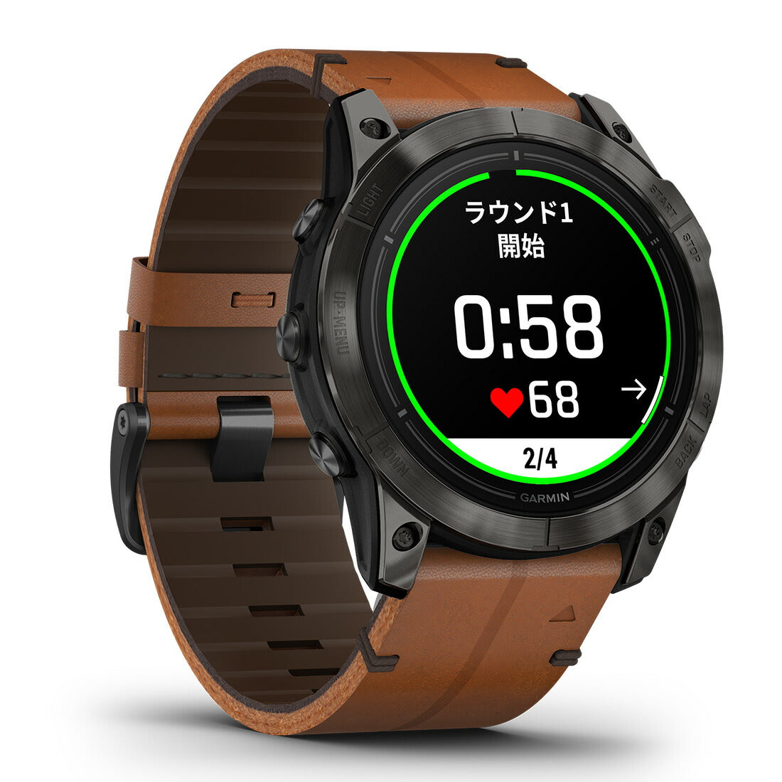 epix Pro (Gen 2) エピックスプロ 51mm, Sapphire, Carbon Gray DLC Titanium with ChestnutLeather Band 010-02804-71