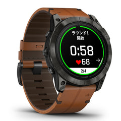 epix Pro (Gen 2) エピックスプロ 51mm, Sapphire, Carbon Gray DLC Titanium with ChestnutLeather Band 010-02804-71