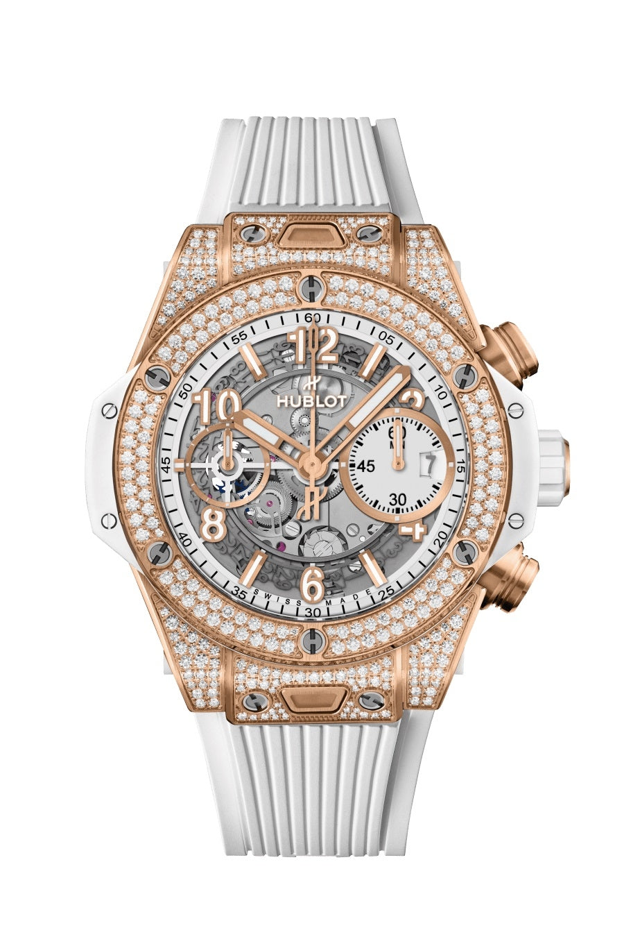 ビッグ・バン ウニコ キングゴールド ホワイト パヴェ 42mm (2021年モデル)