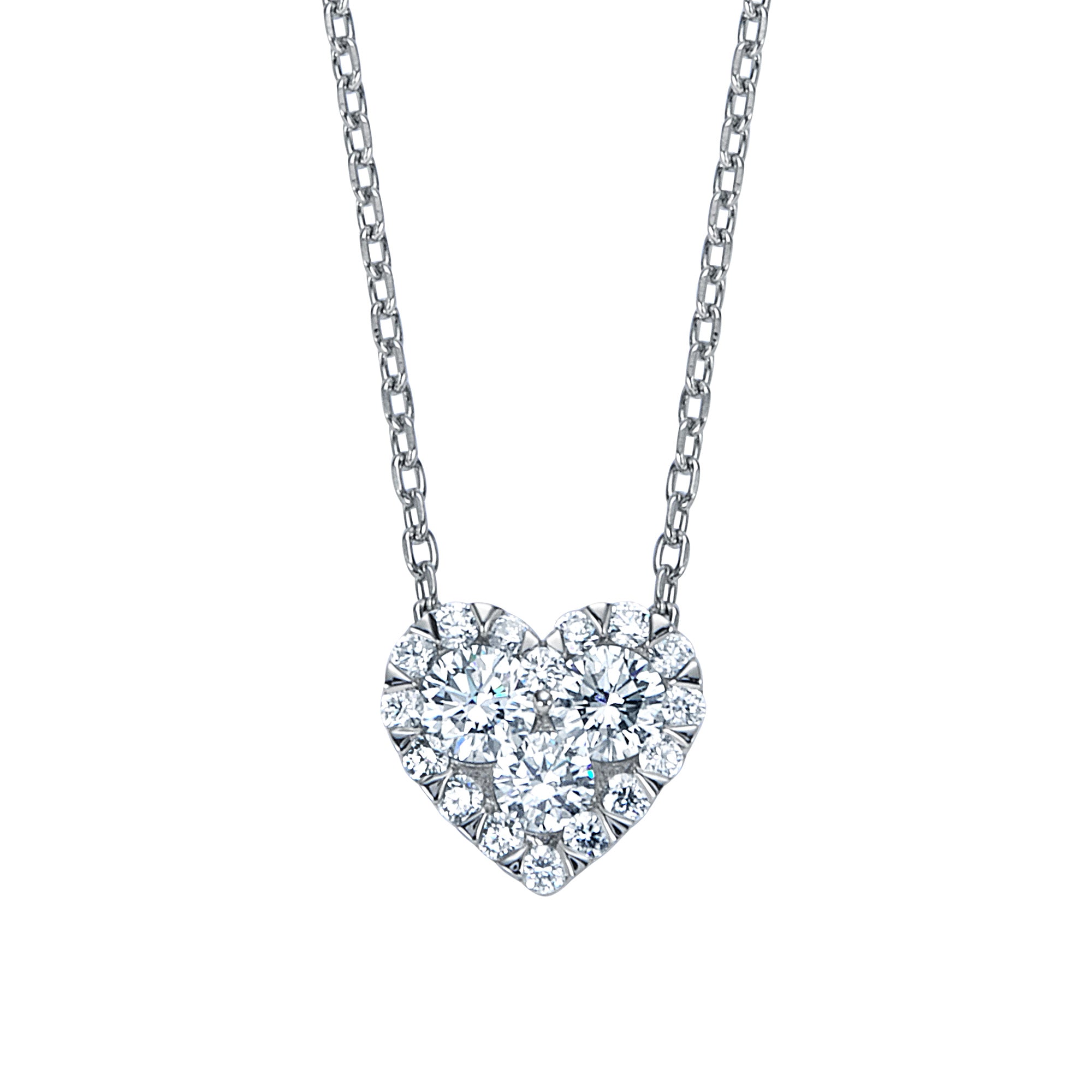 heart platinum diamond pendant