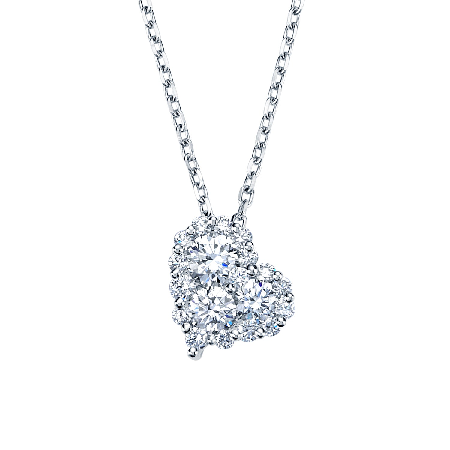 heart platinum diamond pendant