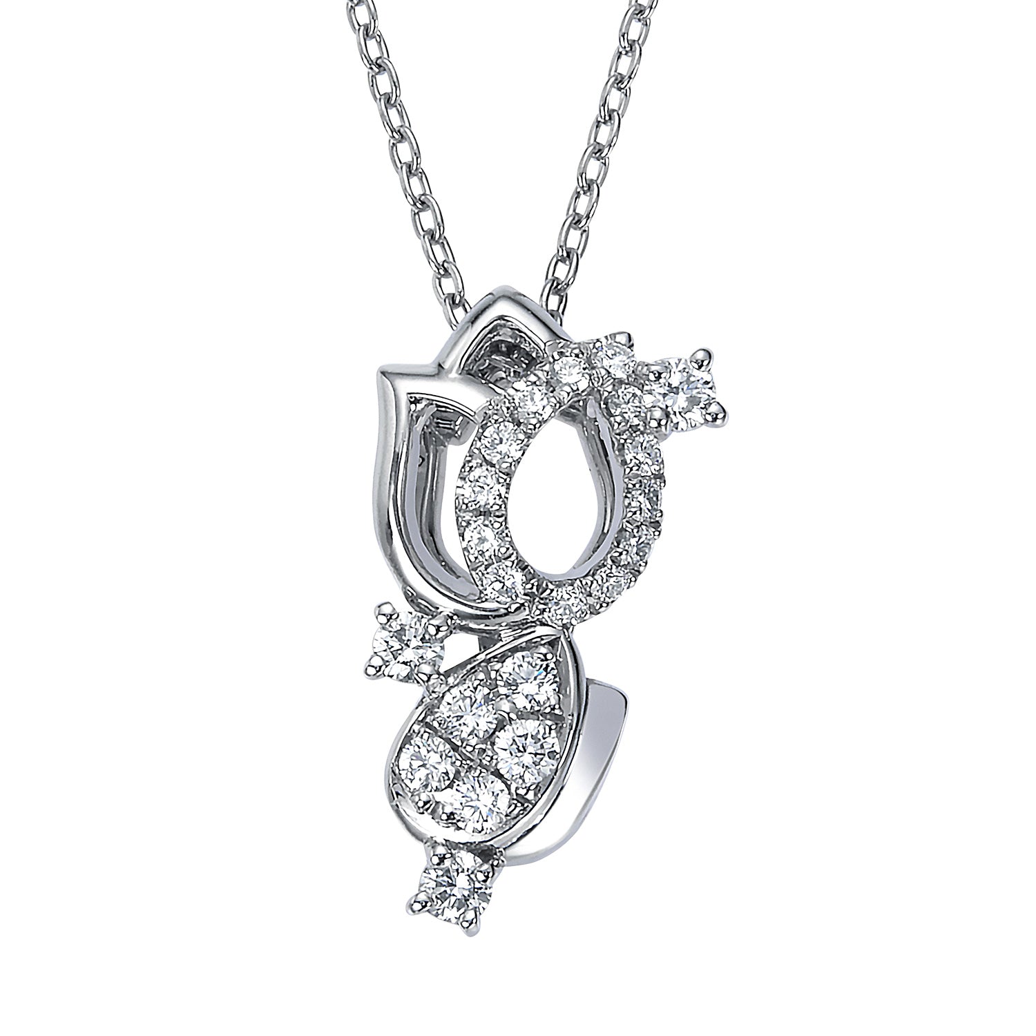 Floriade platinum diamond pendant