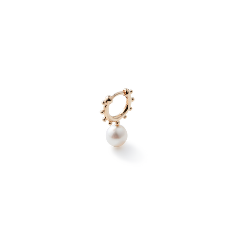Sea Anemone Pearl Huggie Hoop Earrings S size (SA02KPE)