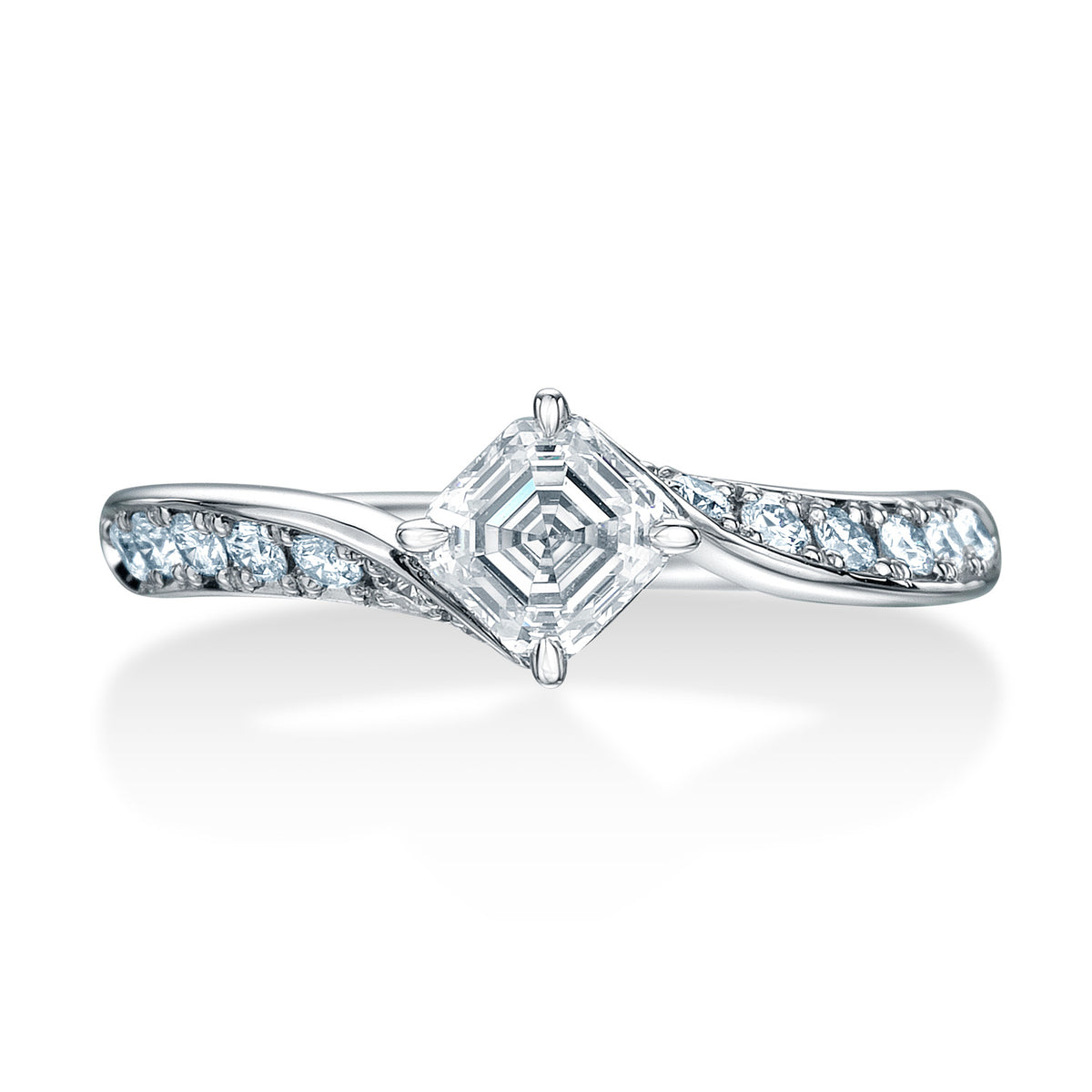 Royal Asscher Cut Platinum Diamond Ring