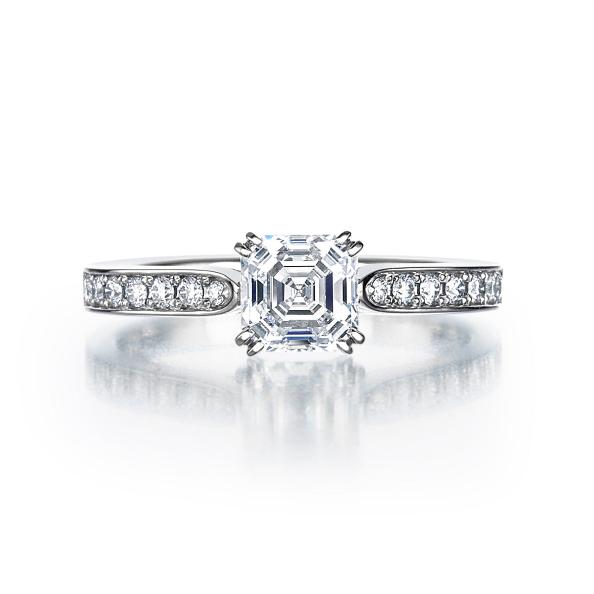 Royal Asscher Cut Platinum Diamond Ring
