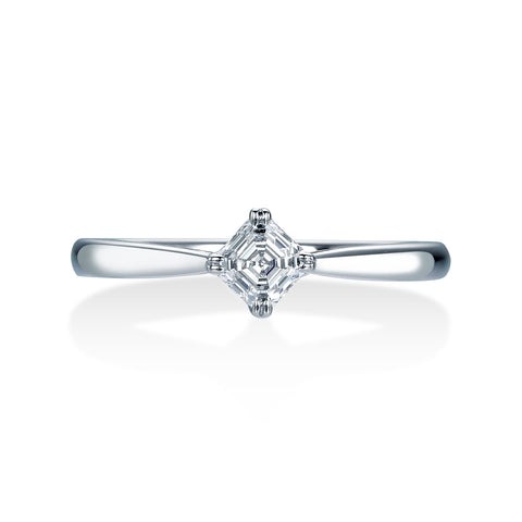 Royal Asscher Cut Platinum Diamond Ring