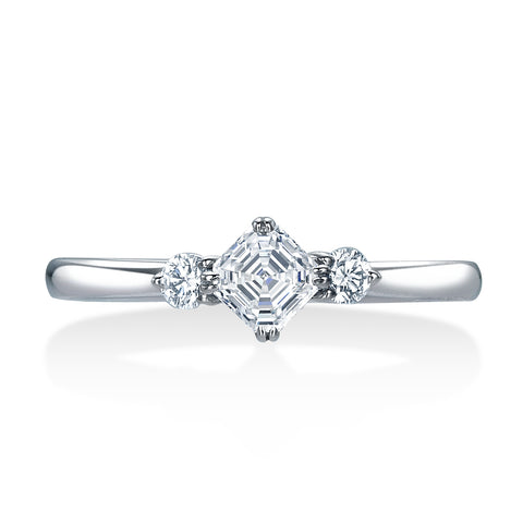 Royal Asscher Cut Platinum Diamond Ring