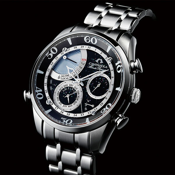 シチズン CITIZEN 腕時計 メンズ AH7060-53F カンパノラ コンプリケーション ミニッツリピーター CAMPANOLA COMPLICATION MINUTE REPEATER クオーツ（CAL.6762） ブラック（漆塗り）xシルバー アナログ表示