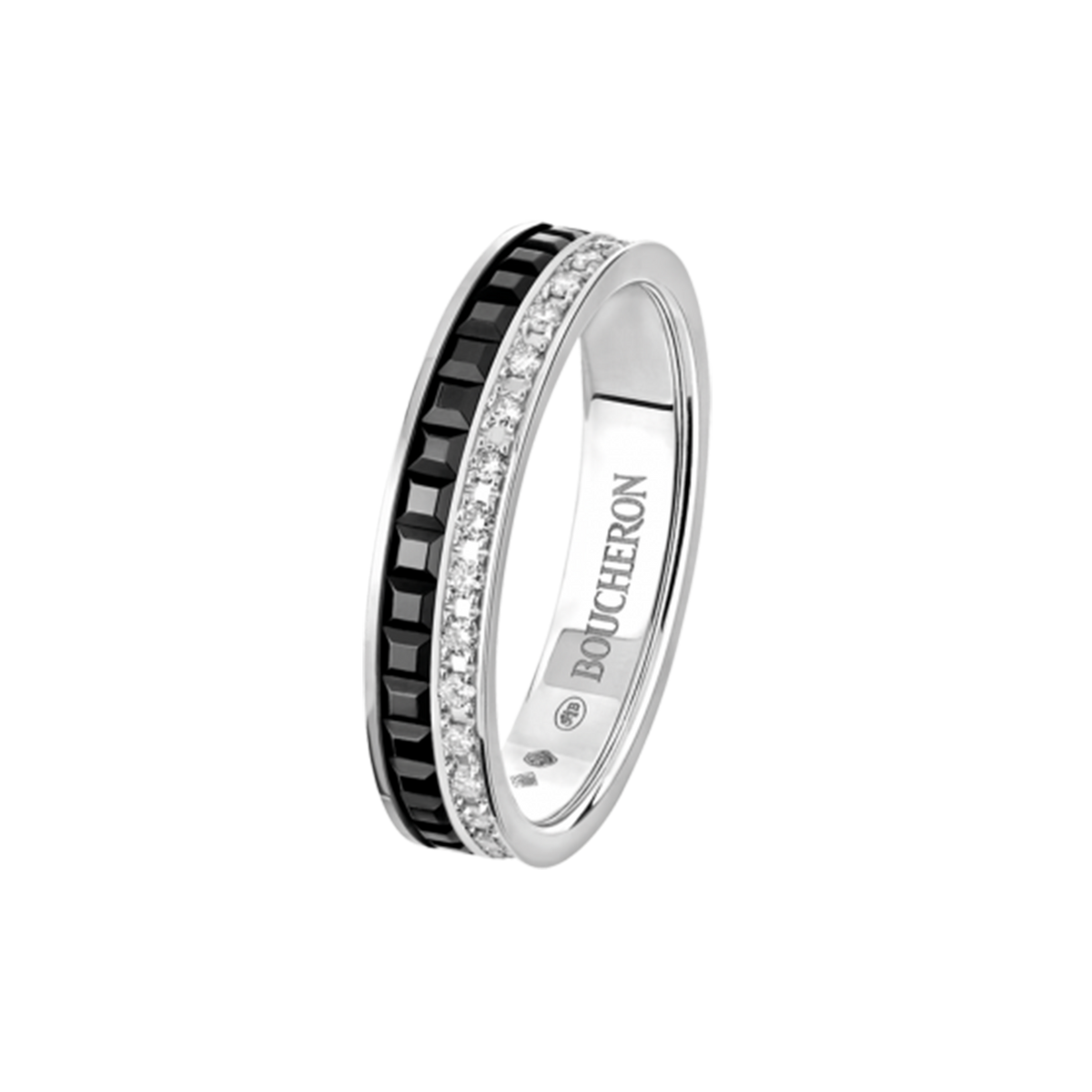 Quatre Black Half Diamond Ring