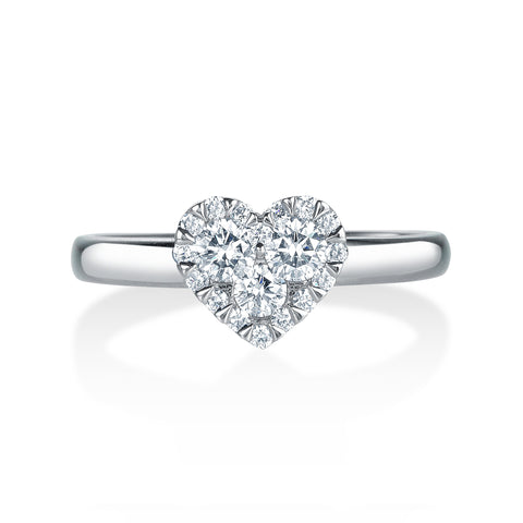 heart platinum diamond ring