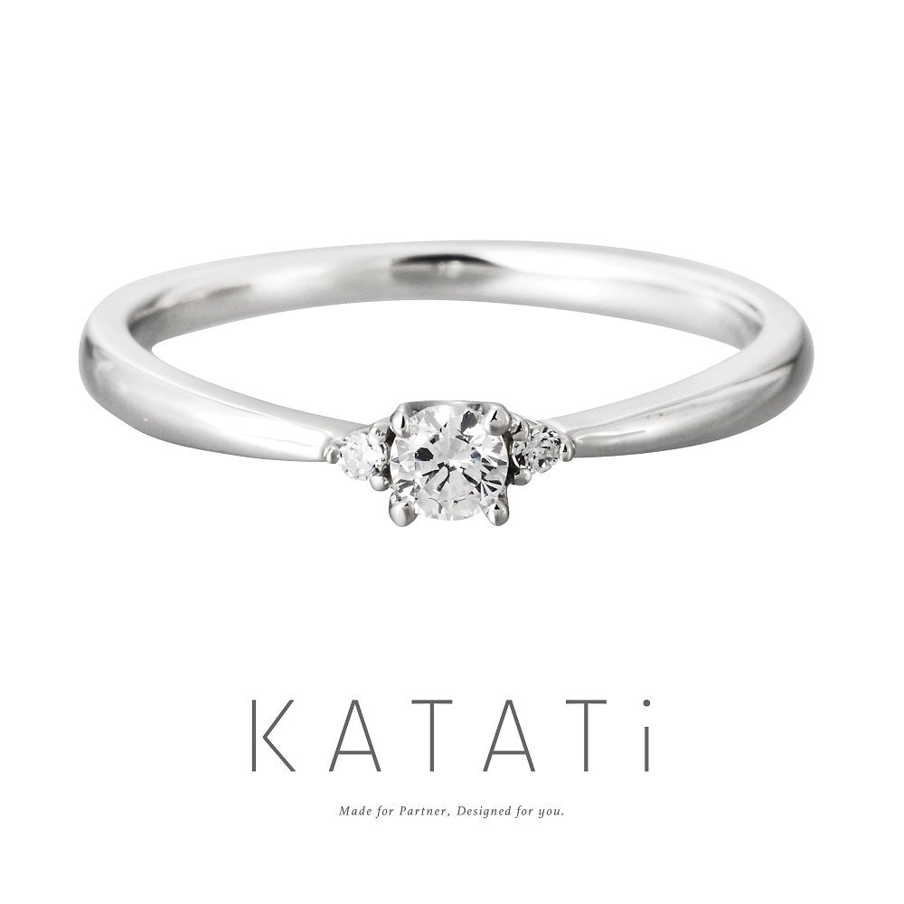 【婚約指輪】 STRAIGHT-4POINTS-2STONES