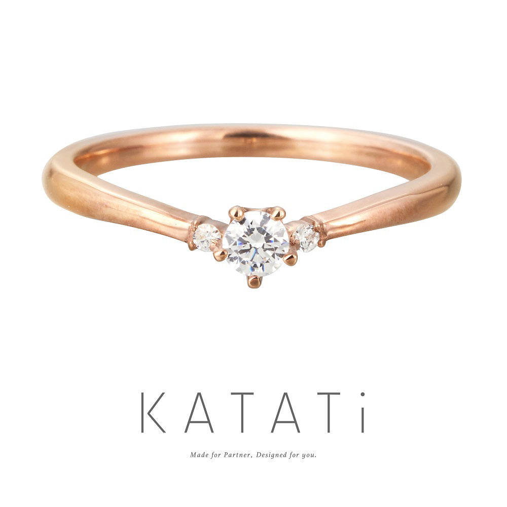 [Engagement ring] V-5POINTS-2STONES