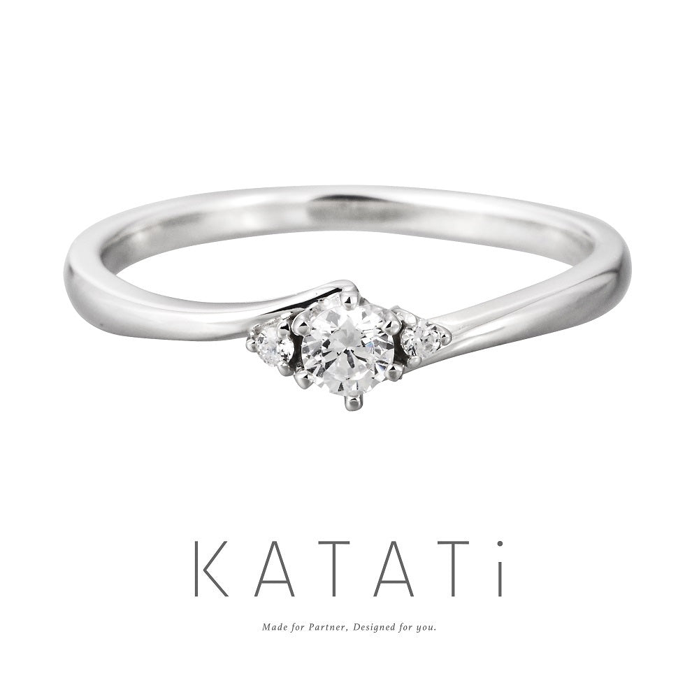 [Engagement ring] WAVE-6POINTS-2STONES