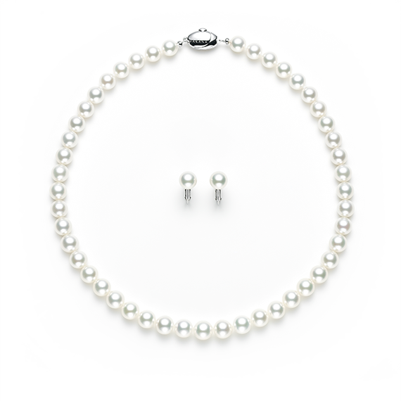 Necklace/earrings 2-piece set 8.5mmUP