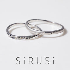 【結婚指輪】 wave-5stone-Pt950-mirror&wave-0stone-Pt950-mat