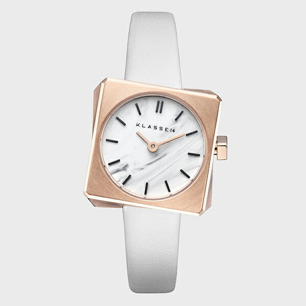 Spin Rose Gold White Marble 25.5mm