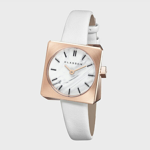 Spin Rose Gold White Marble 25.5mm