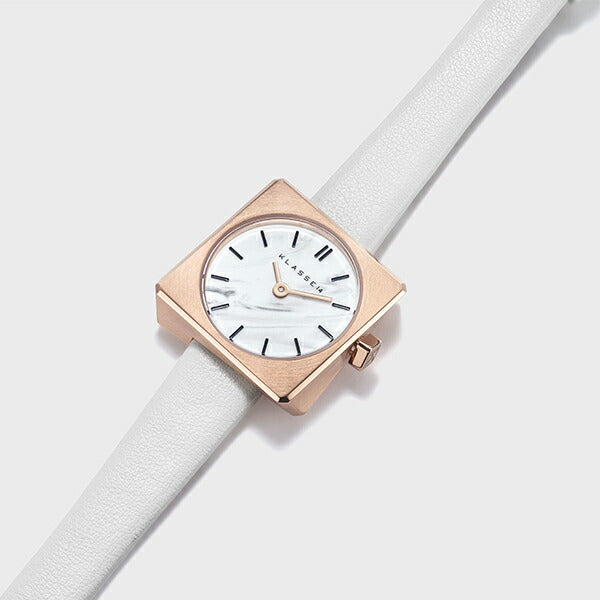 Spin Rose Gold White Marble 25.5mm